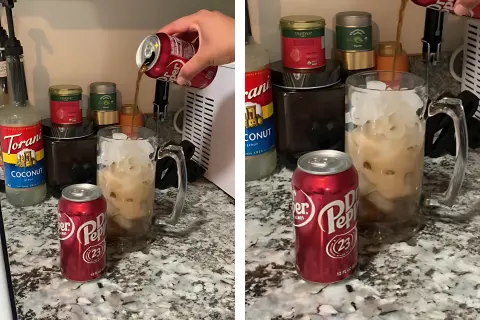 Pour in Dr Pepper