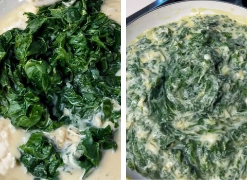Mix in the spinach
