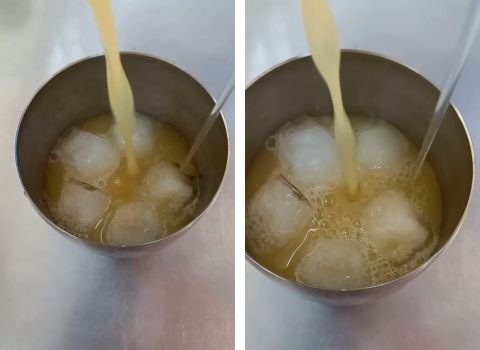 Pour in the Pineapple Juice